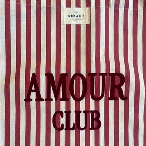 Sézane Amour Club Striped Tote Bag